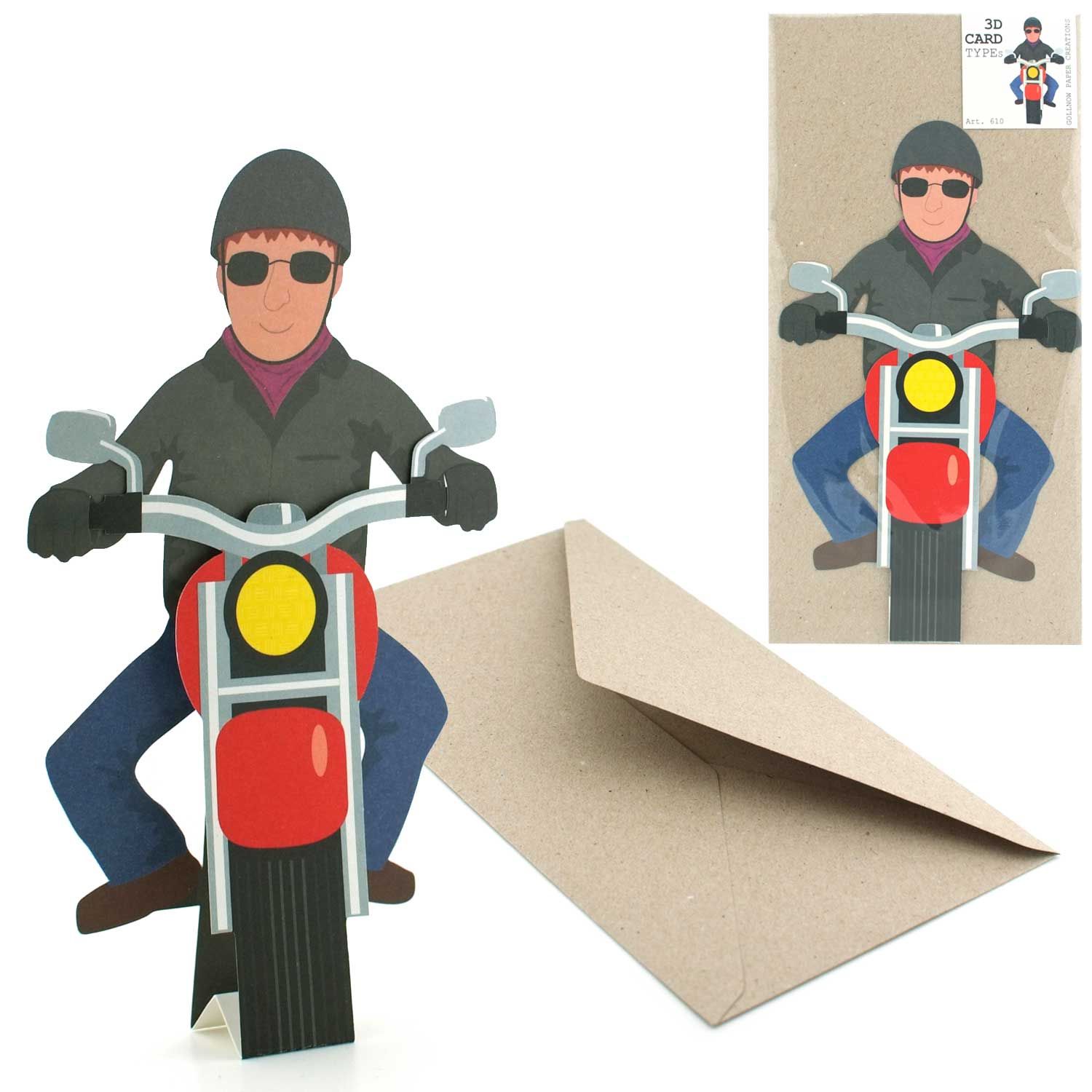 Carte type 3D "Motocycliste"