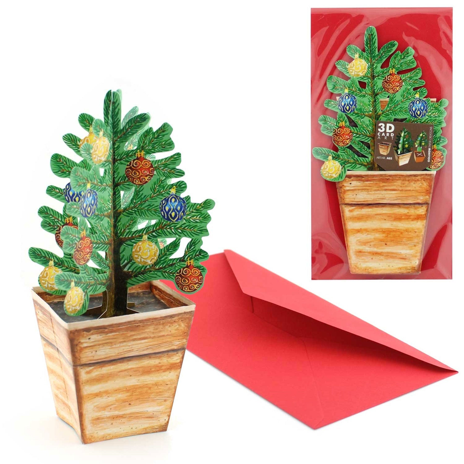 3D-Blumenkarte "Weihnachtsbaum"