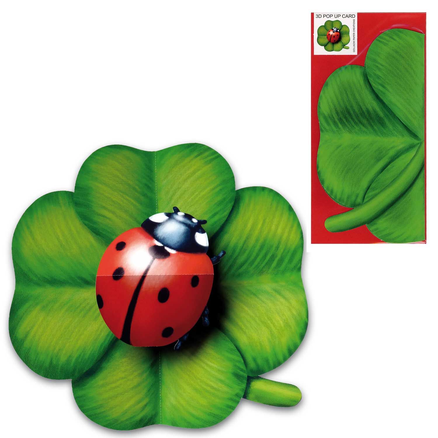 Coccinelle sur la carte pop-up Lucky Clover 